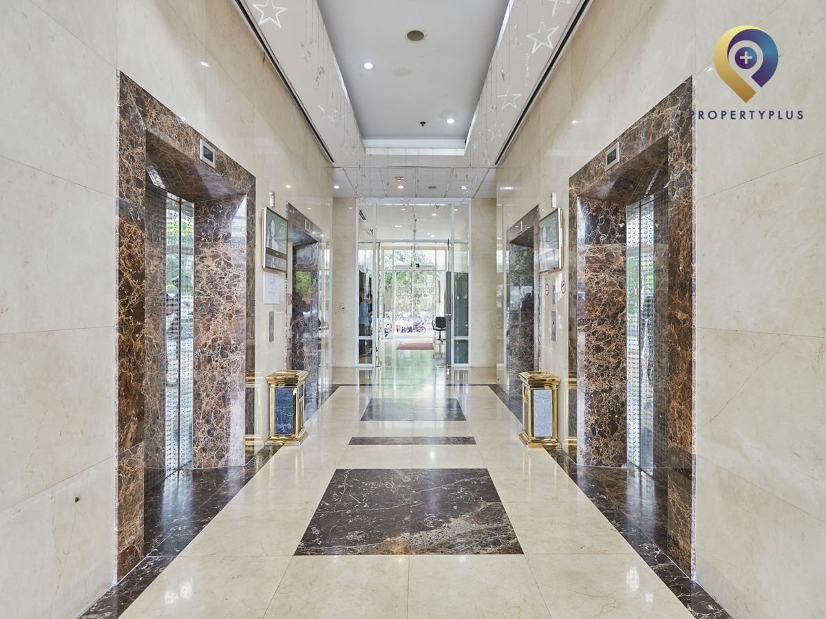 Elevator lobby area inside Licogi-13 office building